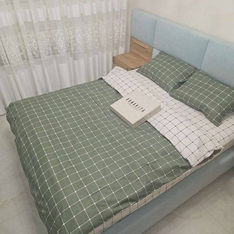 Постільна білизна BonaVita євро бавовна Клітинка (0232 creamolive) 351-0232 cream+olive фото
