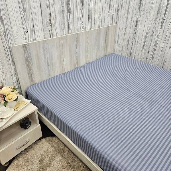 Простирадло BonaVita бавовна 150х220 Грифельна смужка (ST32-0098 slate grey) ST32-0098 slate grey фото
