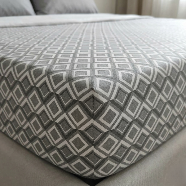 Простирадло на резинці BonaVita 200х200 бавовна Абстракція (SE36-0246 grey) SE36-0246 grey фото