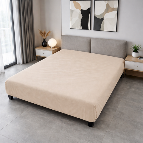 Простирадло на резинці BonaVita 160х200 бавовна Бежевий однотонний (SE34-0484 beige ) SE34-0484 beige фото