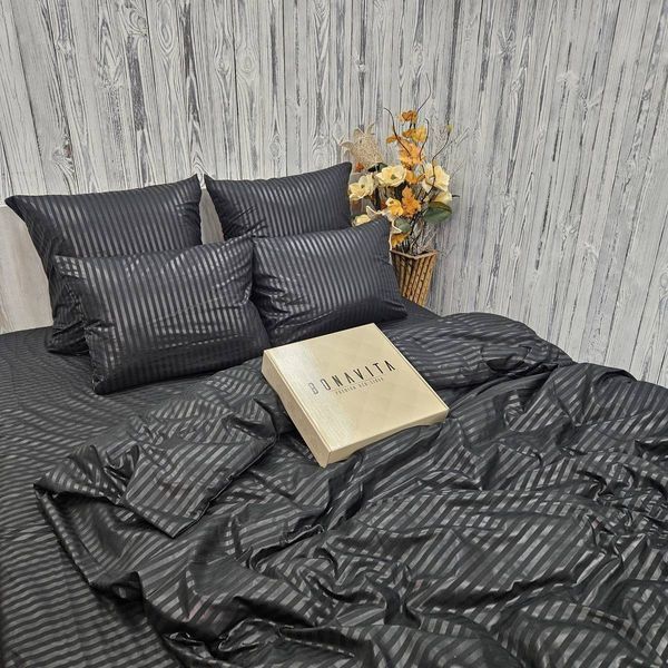 Постільна білизна BonaVita сімейна мікросатин смужка Чорна (761-0098 black) 761-0098 black фото