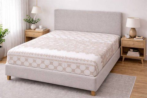 Простирадло BonaVita бавовна 240х220 Вишиванка бежева (ST34-0373 beige ) ST34-0373 beige фото
