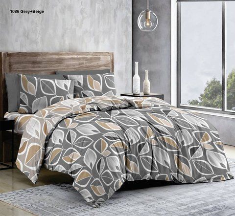 Простирадло BonaVita бавовна 200x220 Листочок (ST33-0404 grey) ST33-0404 grey фото