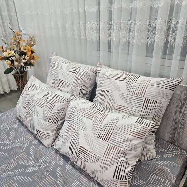 Постільна білизна BonaVita євро з простирадлом на резинці 180х200 бавовна Штрих (35110-0032) 35110-0032 фото