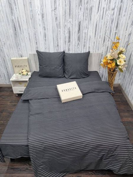 Постільна білизна BonaVita євро бавовна Смужка чорна (0098 black) 351-0098 black фото