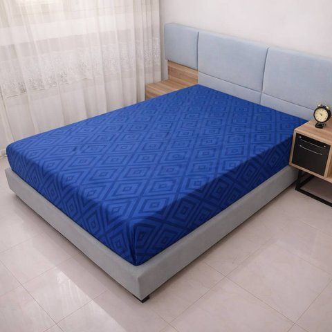 Простирадло на резинці BonaVita 120х200 бавовна Ромб синій (SE32-0260 roal blue ) SE32-0260 roal blue фото