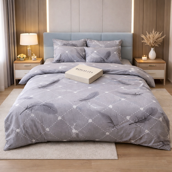 Постільна білизна BonaVita євро бавовна Перо (351-0036 grey) 351-0036 grey фото