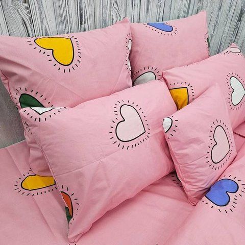 Набір наволочок BonaVita 2 шт. 50х50 бавовна Сердечка (PE320-0750 pink) PE320-0750 pink фото