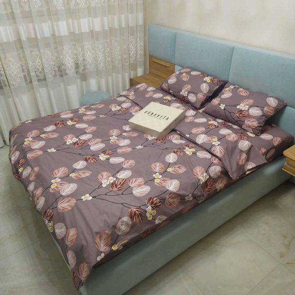 Постільна білизна BonaVita сімейна Ранфорс Листочки коричневі (361-0059 brown) 361-0059 brown фото