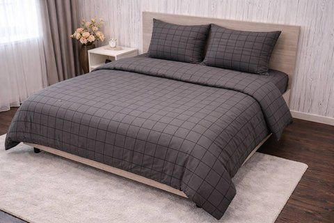 Простирадло BonaVita бавовна 240х220 Клітинка (ST34-0427 black) ST34-0427 black фото