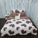 Простирадло BonaVita бавовна 150х220 Сердечка (ST32-0477 brown) ST32-0477 brown фото 2