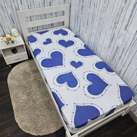 Простирадло BonaVita бавовна 150х220 Сердечка (ST32-0477 blue) ST32-0477 blue фото