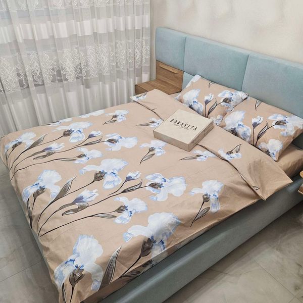 Постільна білизна BonaVita сімейна Ранфорс Іриси (361-0048 beige) 361-0048 beige фото