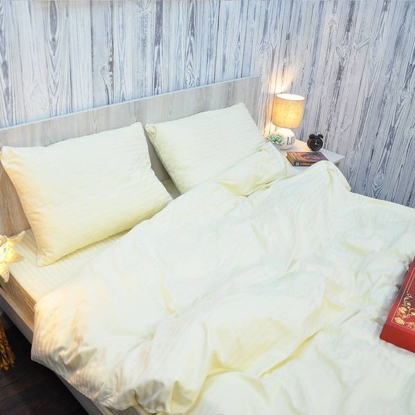 Постільна білизна BonaVita євро бавовна Смужка молочна (0098 cream) 351-0098 cream фото