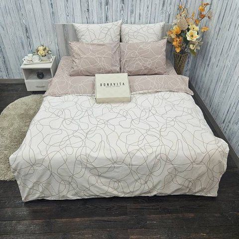Постільна білизна BonaVita сімейна бавовна Петля (361-0096 creambeige) 361-0096 cream+beige фото