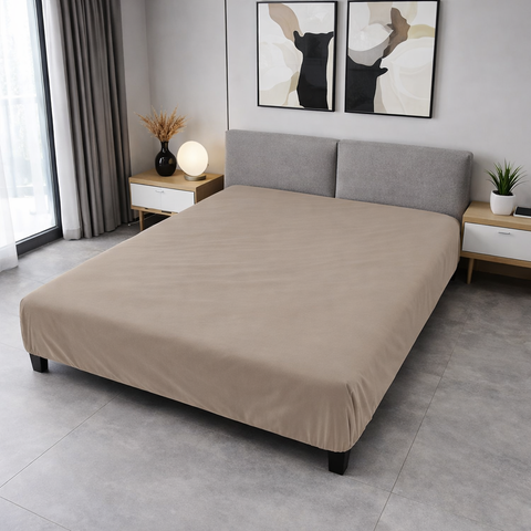 Простирадло на резинці BonaVita 180х200 бавовна Коричневий однотонний (SE35-0484 brown ) SE35-0484 brown фото