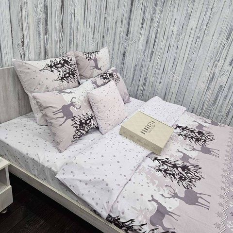 Наволочка BonaVita бавовна 50х70 Зимовий ліс(PE34-0630 grey) PE34-0630 grey фото
