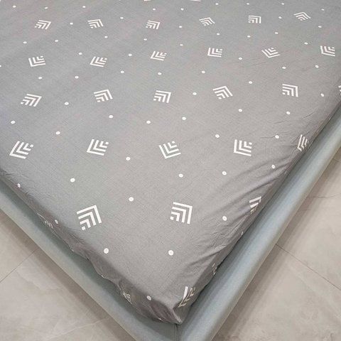 Простирадло на резинці BonaVita 160х200 бавовна Абстракція (SE34-0401 grey ) SE34-0401 grey фото