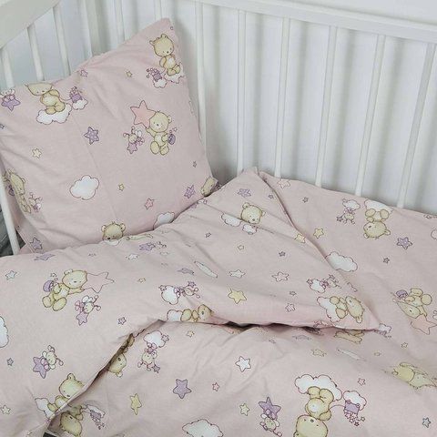 Набір наволочок BonaVita 2 шт. 50х50 бавовна Ведмедик (PE320-0573 pink) PE320-0573 pink фото