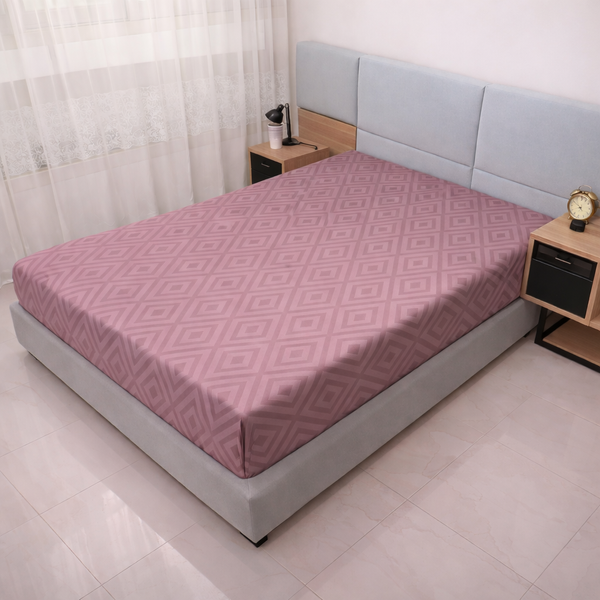 Простирадло на резинці BonaVita 180х200 бавовна Ромб MISTY ROSE (SE35-0260 mistry rose ) SE35-0260 misty rose фото