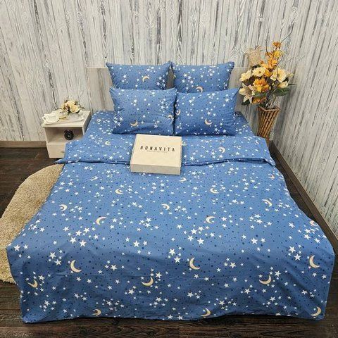 Постільна білизна BonaVita бавовна півтораспальна Зірки (331-0138 blue) 331-0138 blue фото