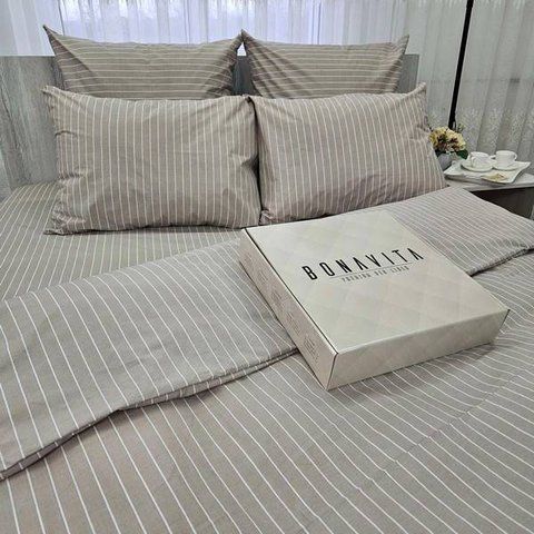 Набір наволочок BonaVita 2 шт. 50х70 бавовна Бежева смужка (PE340-0051 beige ) PE340-0051 beige фото