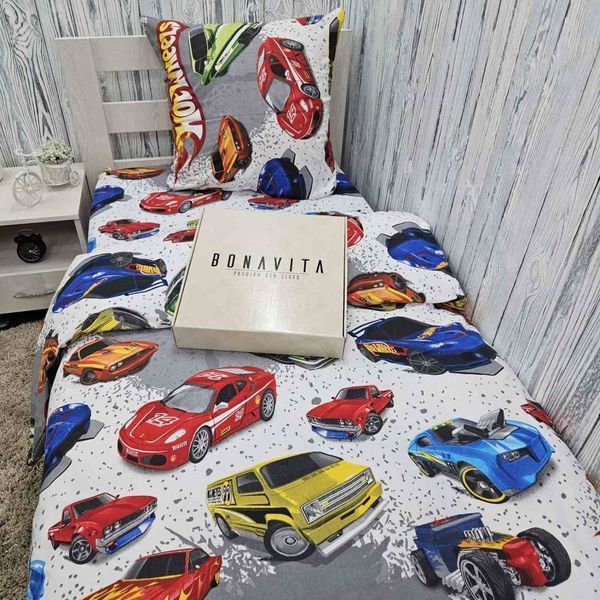Дитяча постільна білизна півтораспальна BonaVita бавовна Hot Wheels (324-7958) 324-7958 фото
