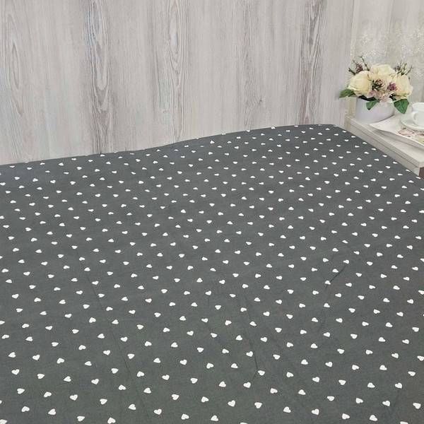 Простирадло на резинці BonaVita 90х200 бавовна Сердечка сірі (SE31-0402 grey ) SE31-0402 grey фото