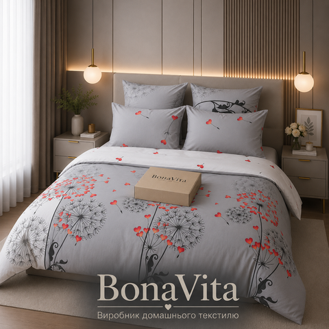 Постільна білизна BonaVita сімейна Ранфорс Кульбаба (361-0822 ab) 361-0822 a+b фото