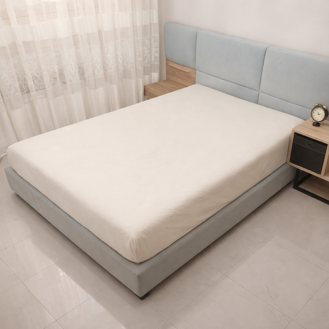 Простирадло на резинці BonaVita 120х200 бавовна Кремовий однотонний (SE32-0484 cream ) SE32-0484 cream фото