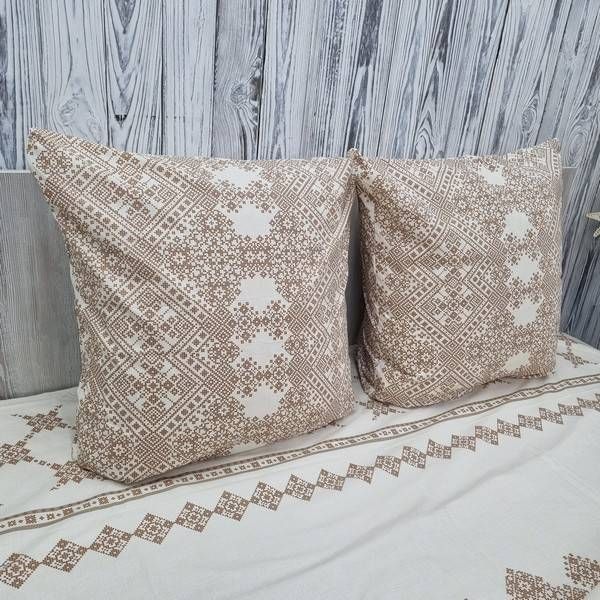 Постільна білизна BonaVita бавовна Півтораспальна Вишиванка бежева (331-0373 beige) 331-0373 beige фото