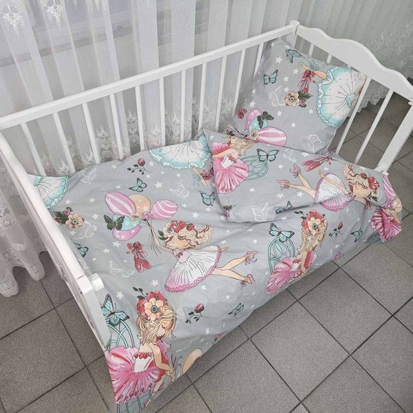 Дитячий постільний набір в ліжечко BonaVita бавовна Принцеса (316-0900 grey) 316-0900 grey фото