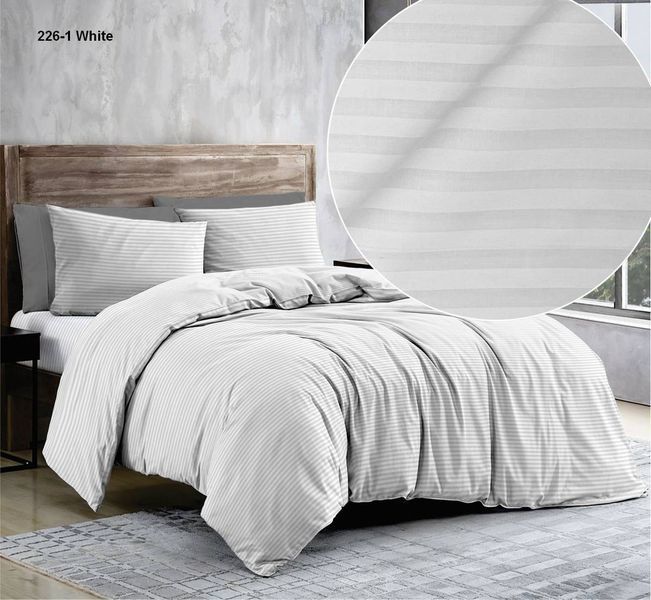 Простирадло BonaVita бавовна 200х220 Біла смужка (ST33-0098 white) ST33-0098 white фото