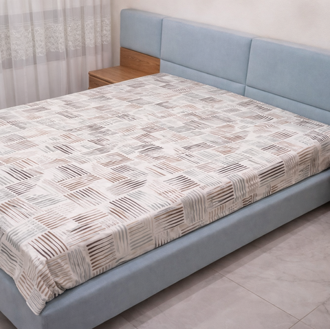 Простирадло на резинці BonaVita 160х200 бавовна Штрих (SE34-0032 cream ) SE34-0032 cream фото