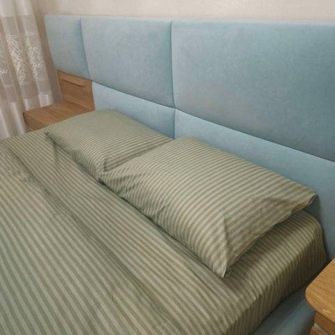 Постільна білизна BonaVita двоспальна бавовна Смужка Оливкова (341-0098 olive) 341-0098 olive фото