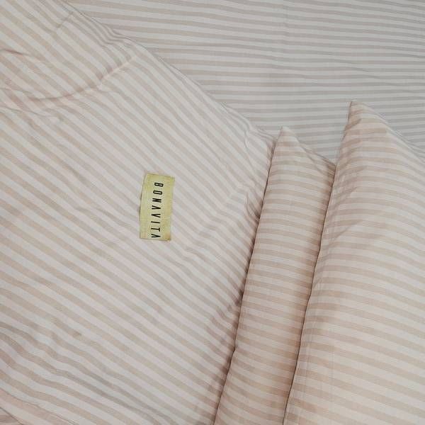 Постільна білизна BonaVita бавовна півтораспальна Пудрова смужка (331-0098 rose pink) 331-0098 rose pink фото