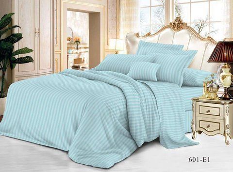 Постільна білизна BonaVita двоспальна мікросатин смужка Блакитна (741-0098 lt blue) 741-0098 lt blue фото