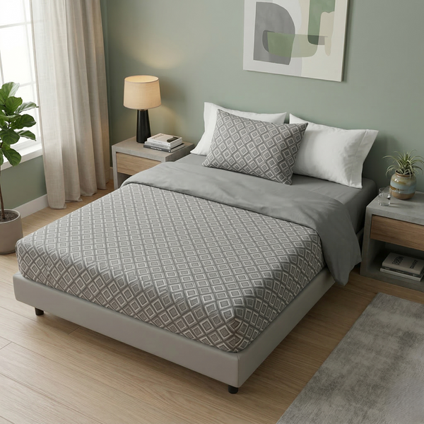 Простирадло на резинці BonaVita 120х200 бавовна Абстракція (SE32-0496 grey a ) SE32-0496 grey a фото