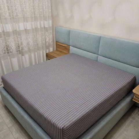 Простирадло на резинці BonaVita 160х200 бавовна Смужка сіра (SE34-0051 grey ) SE34-0051 grey фото