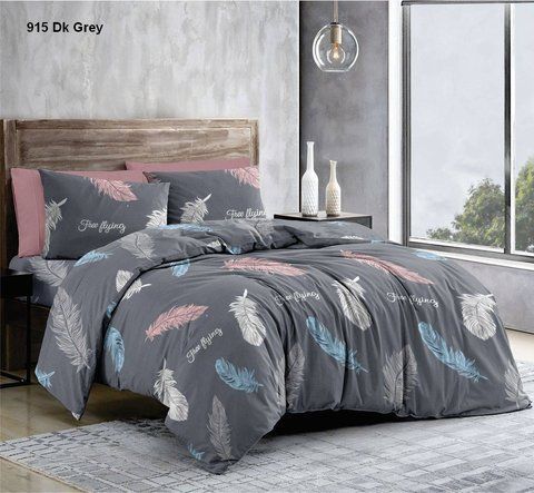 Постільна білизна BonaVita бавовна Двоспальна Перо сіре (341-0316 grey) 341-0316 grey фото