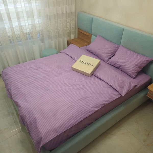 Постільна білизна BonaVita сімейна Ранфорс Смужка фіолетова (361-0098 Lt violet) 361-0098 Lt violet фото