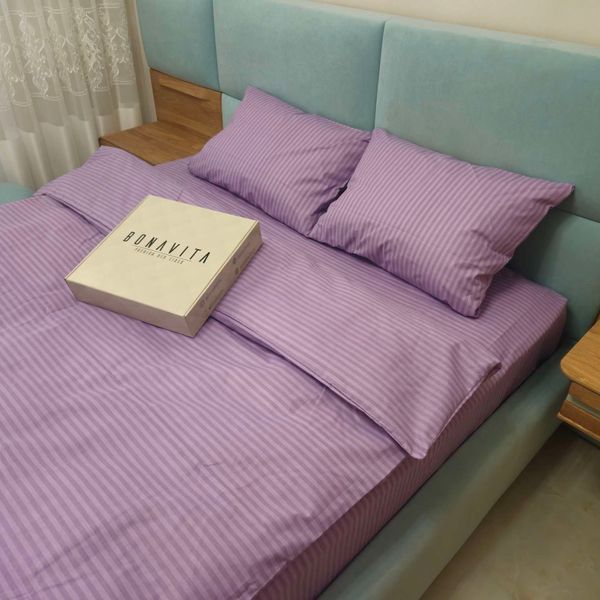 Постільна білизна BonaVita сімейна Ранфорс Смужка фіолетова (361-0098 Lt violet) 361-0098 Lt violet фото