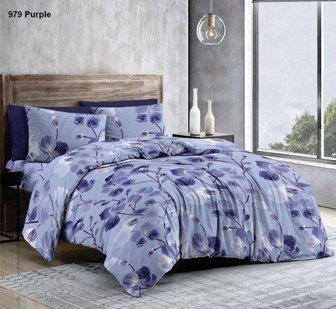 Постільна білизна BonaVita бавовна Двоспальна Квіти сині (341-0337 blue) 341-0337 blue фото