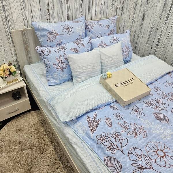 Постільна білизна BonaVita євро бавовна Квіти (0254 ab) 351-0254 a+b фото
