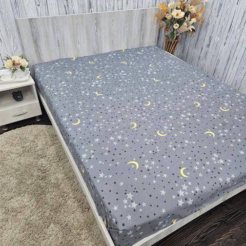 Простирадло BonaVita бавовна 200x220 Зірки (ST33-0138 grey) ST33-0138 grey фото