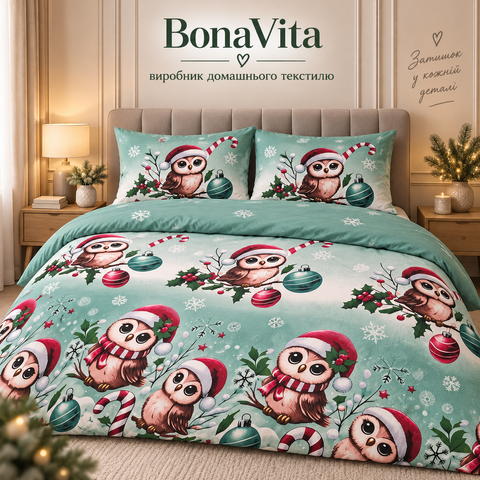 Постільна білизна BonaVita фланель півтораспальна Сова (F3-4695) F3-4695 фото