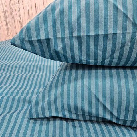 Набір наволочок BonaVita 2 шт. 60х60 бавовна Бірюзова смужка (PE360-0098 turquoise) PE360-0098 turquoise фото