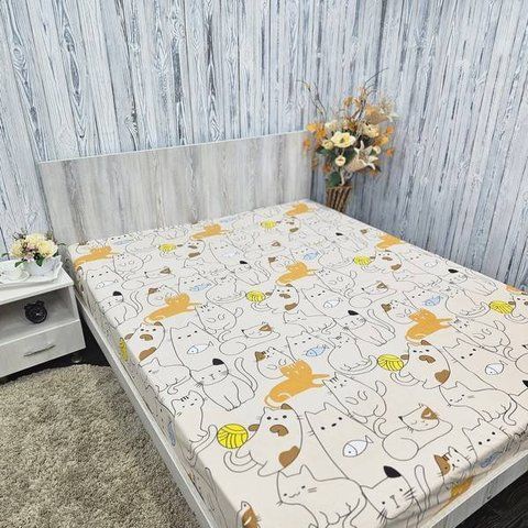 Простирадло BonaVita бавовна 150х220 Коти (ST32-0821cream) ST32-0821 cream фото