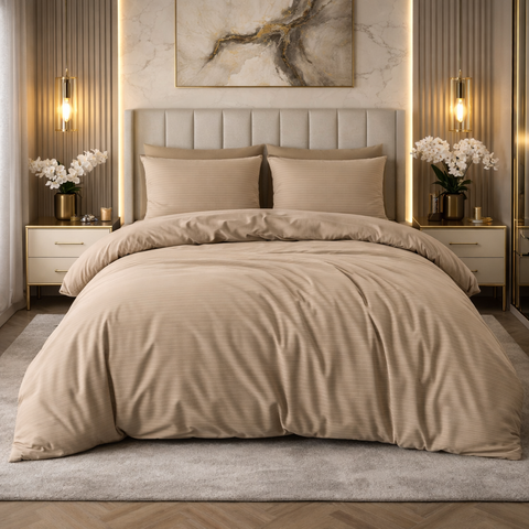 Постільна білизна BonaVita бавовна півтораспальна Бежевий однотон (331-0484 beige) 331-0484 beige фото