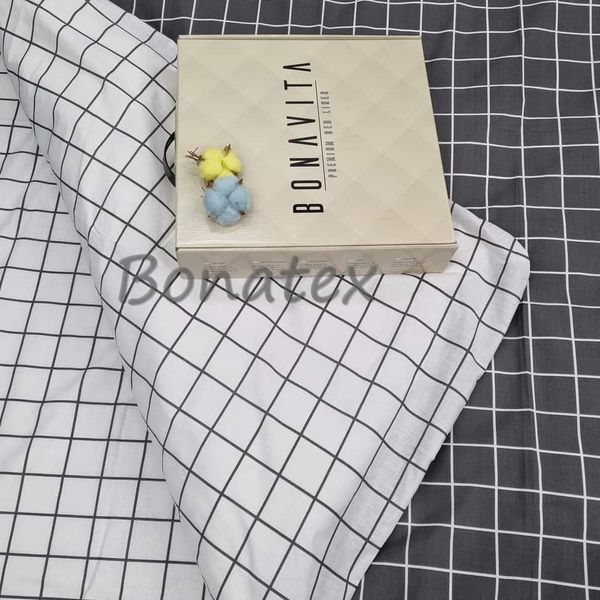Комплект постільної білизни BonaVita півтораспальний бязь голд люкс 331-0232 graphite+white фото